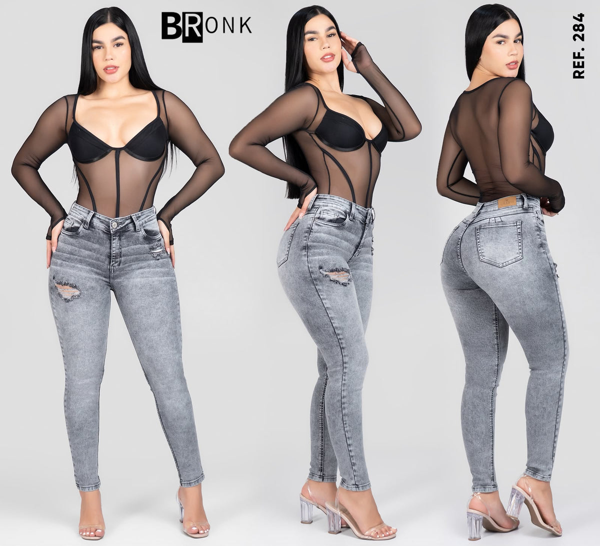 JEANS DAMA SKINNY REF. 284 Y BODY RENESME NEGRO S-M-L