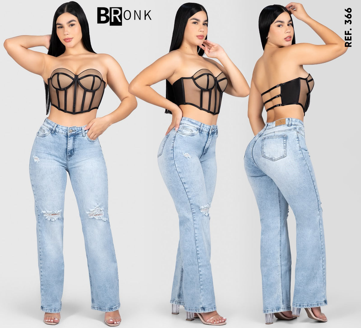 JEANS DAMA BOTA RECTA STRETCH REF. 366