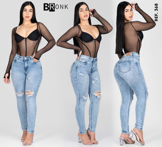 JEANS DAMA SKINNY REF. 368 Y BODY RENESME NEGRO S-M-L